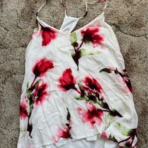 Newbury Kustom White and Red Floral Top